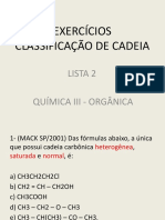 Exercícios Classificação de Cadeia