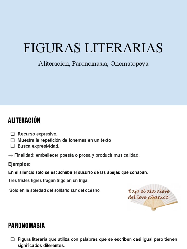 Aliteración y Paronomasia en Literatura | PDF