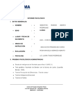 Informe psicológico niño 8 años