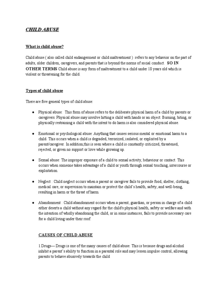 Child Abuse | PDF | Child Abuse | Child Neglect