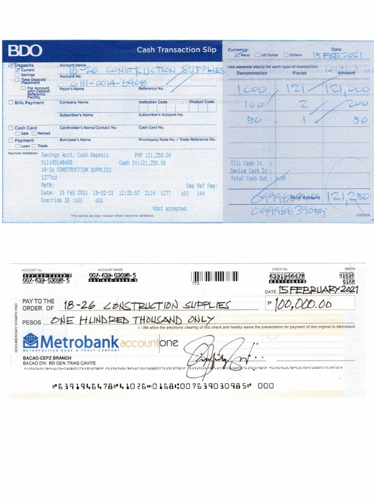 18-26 Construction Supplies Payment | PDF