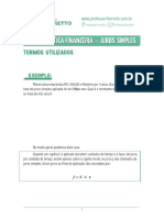 Matemática Financeira - Juros Simples: Termos Utilizados