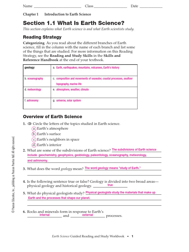 What Is Earth Science Answers | PDF