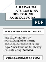 Mga Batas Na Nakatulong Sa Sektor NG Agrikultura