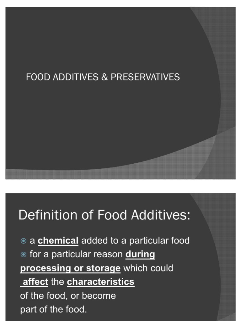 Understanding Food Additives and Preservatives | PDF | Sodium Chloride ...