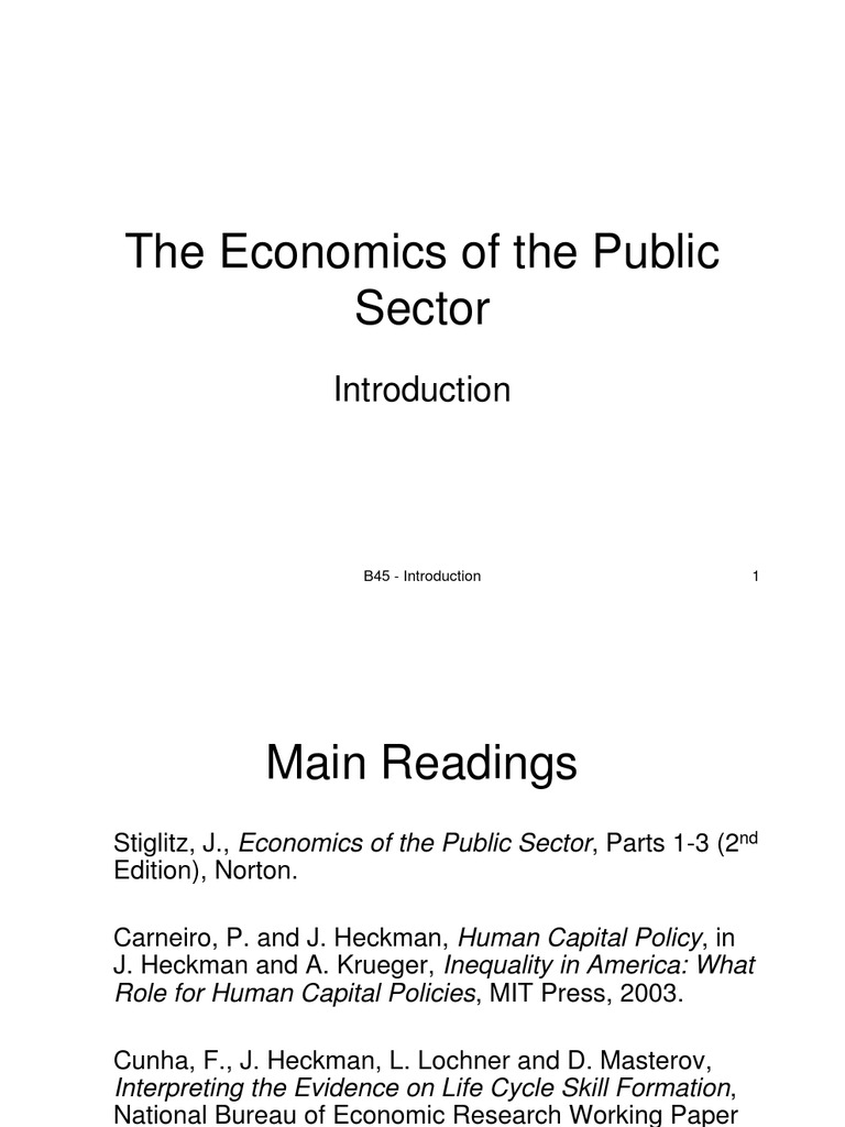 Eco of Public Sector Joseph Stiglitz PDF Welfare Economics