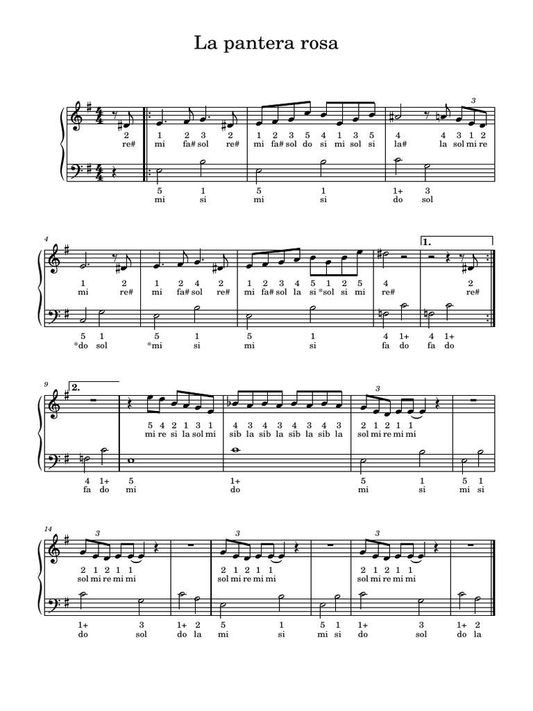 La Pantera Rosa em | PDF | Composiciones Musicales | Teoría musical