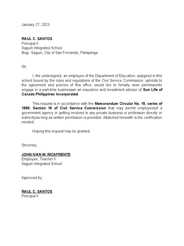 Request Permit To Sell | PDF