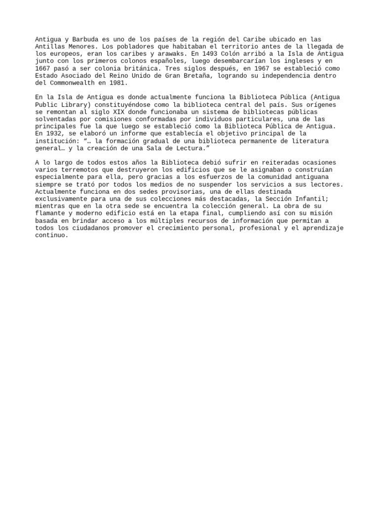 Antigua y Barbuda History PDF