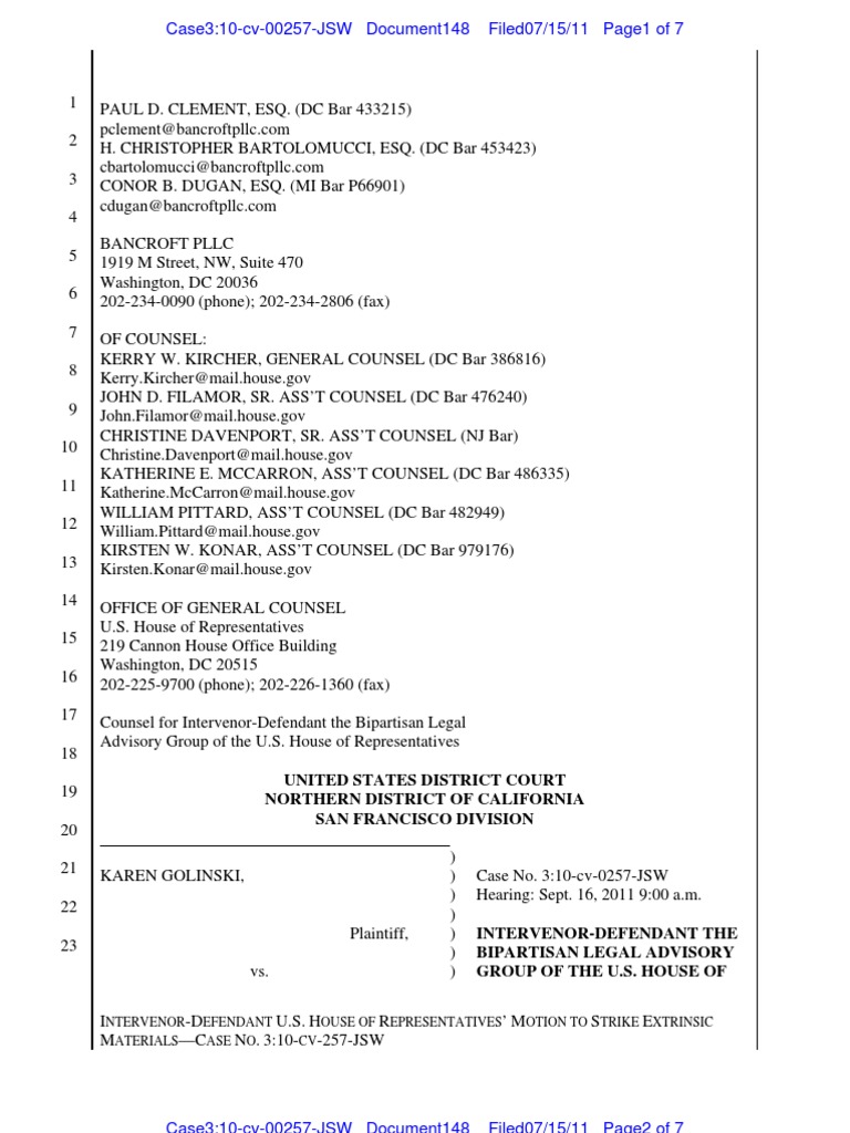 United States District Court Northern District of California San