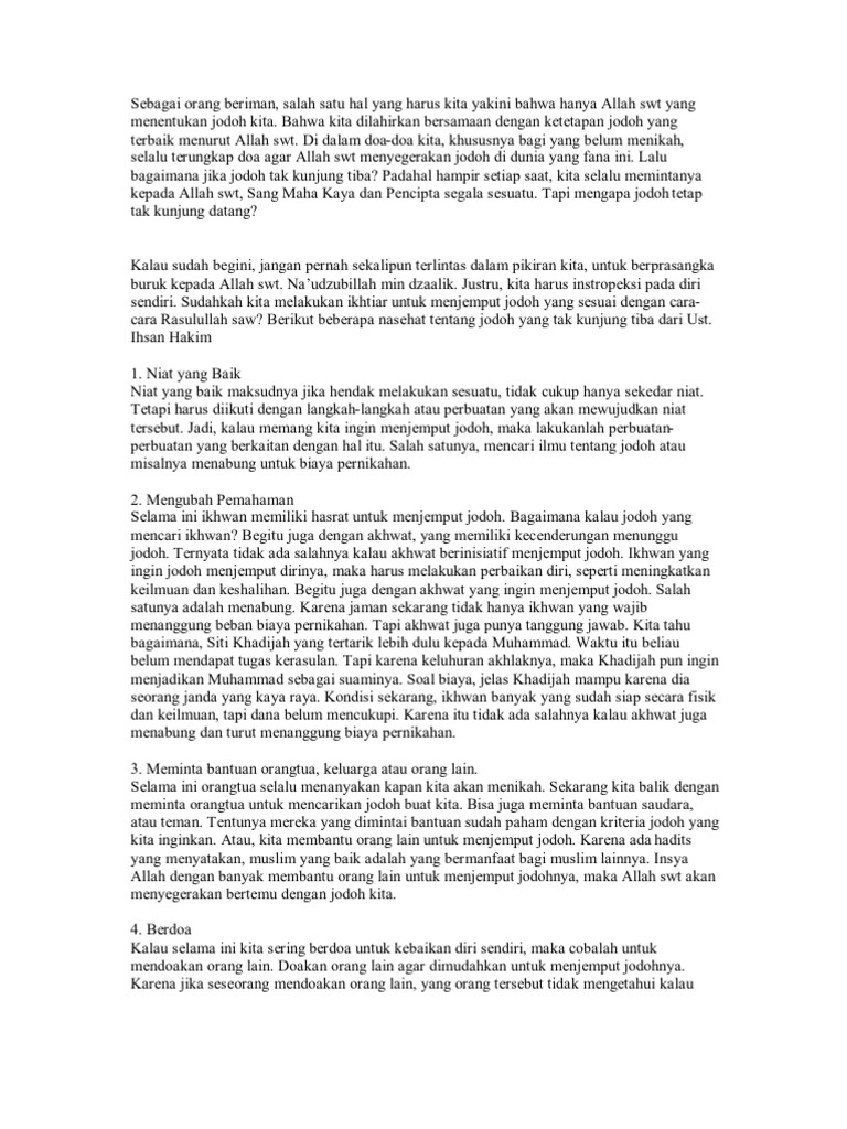 Bila Jodoh Tak Kunjung Datang Pdf