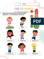 Colorido Plano Rostos Verificação de Humor Aprendizagem Socioemocional Folha de Atividades