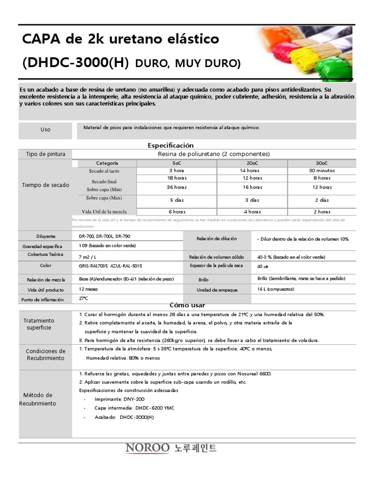 Especificaciones de Recubrimiento DHDC | PDF | Poliuretano | Hormigón