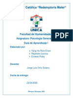 Psicologia General I - Guía de Aprendizaje I - Lanzas - Potoy - Rizo - 23.04.20