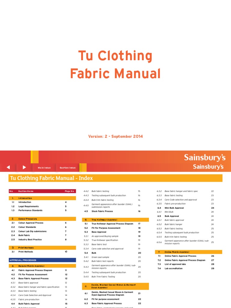 Tu Clothing Fabric Manual v2 2017 PDF Textiles Clothing