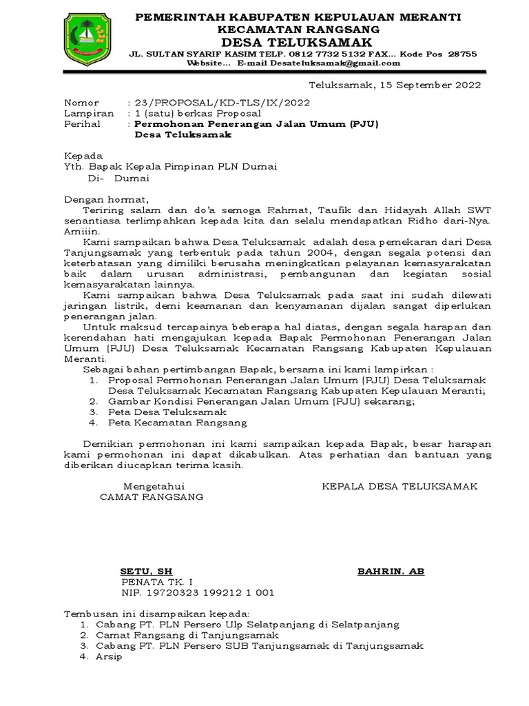 Proposal Penerangan Jalan Umum (Pju) | PDF