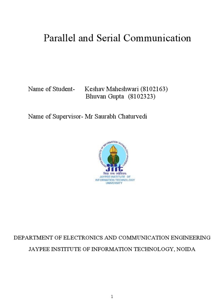 Parallel vs Serial Communication Guide | PDF | Digital Electronics ...