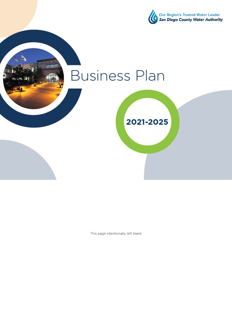 2021 2025 Business Plan PDF Climate Change Water