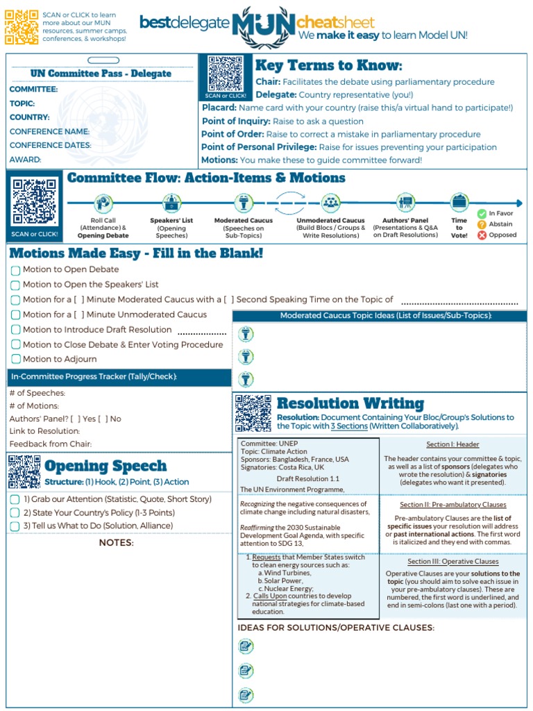 MUN Motions and Procedures Guide | PDF