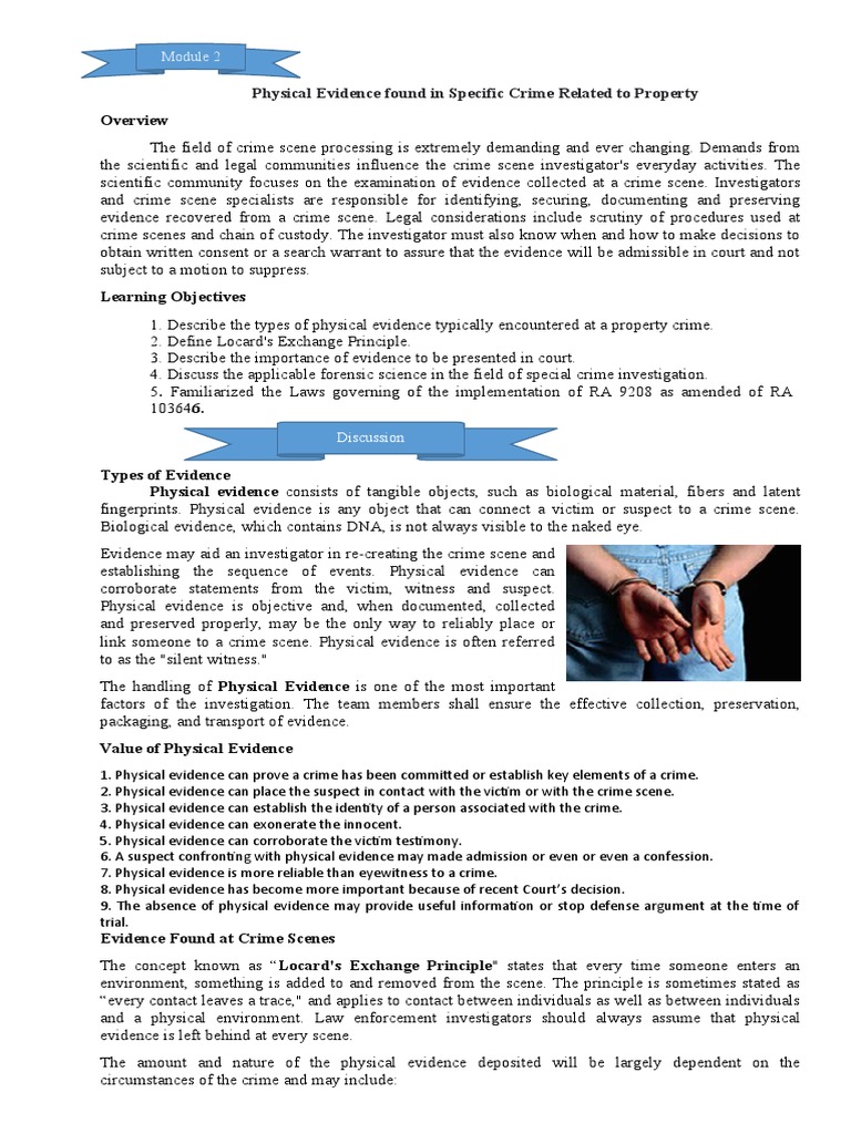 Cdi 313 Module 2 Pdf Evidence Law Fingerprint