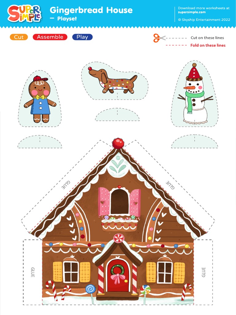 Supersimple Gingerbreadhouse Playset Printable | PDF