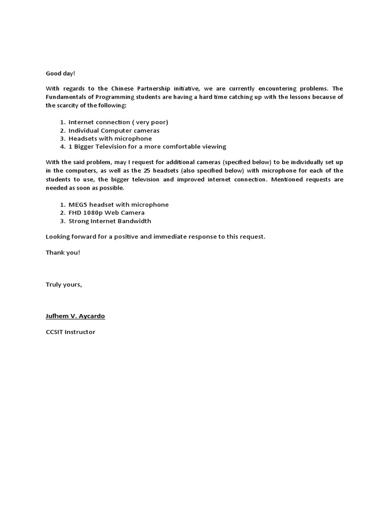 Letter for chinese class pdf