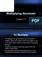 Multiplying Mixed Decimals