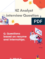 ANZ Analyst Interview Question