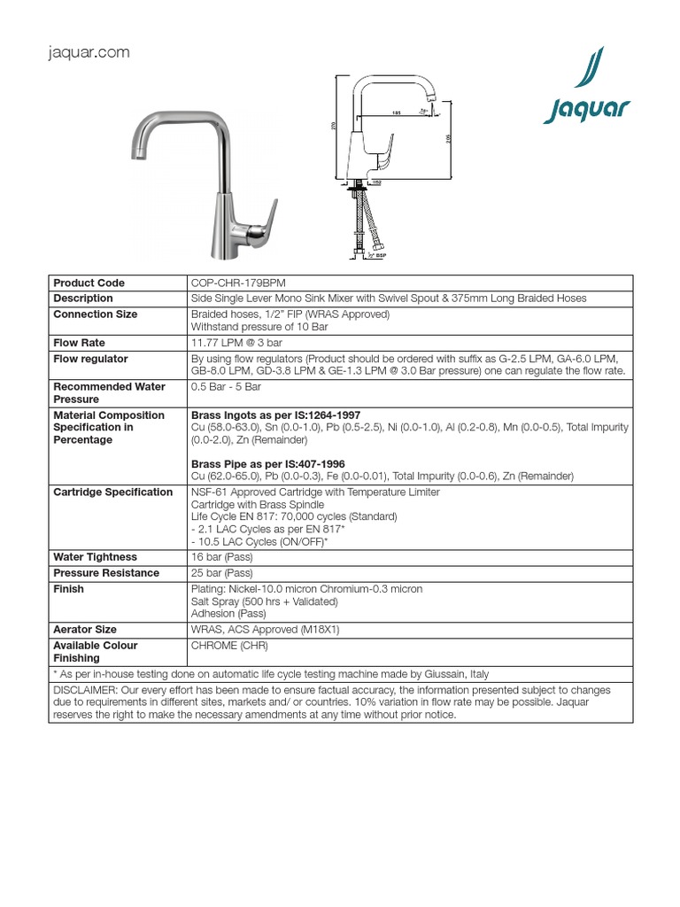 Kitchen Sink Mixer | PDF | Materials | Building Materials