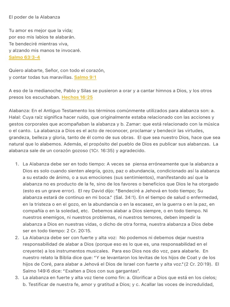 El Poder de La Alabanza | PDF