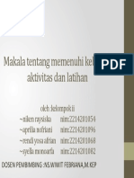 Makala Tentang Memenuhi Kebutuhan Aktivitas Dan Latihan