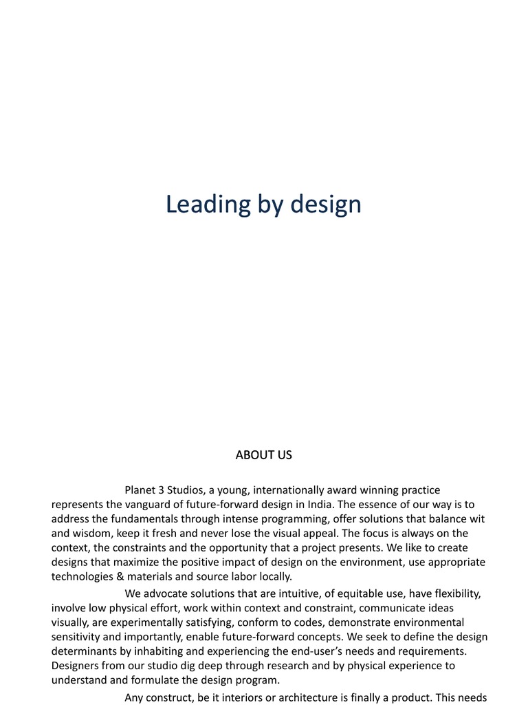 Leading by Design Leading by Design | PDF | Design | Architect