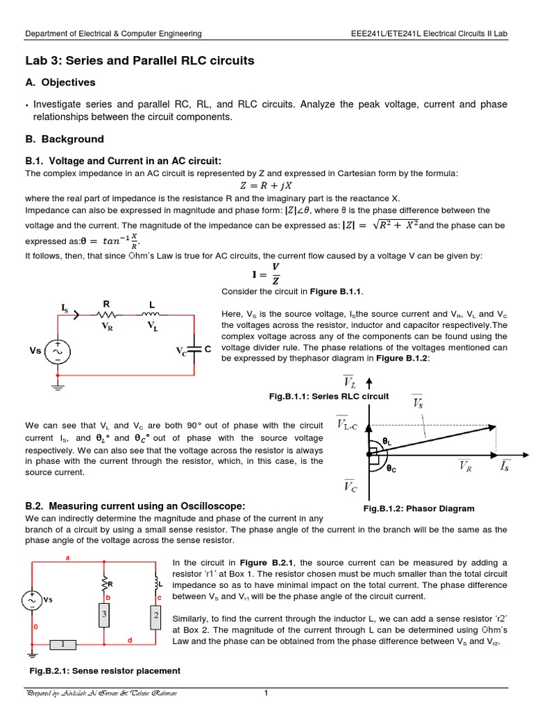 Analyzing Series and Parallel RLC Circuits | PDF | Electrical Network ...