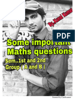 Maths Important Question Sem 1st and 2nd