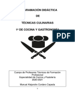 Programación Didáctica. Cocina y Pastelería. Técnicas Culinarias. 2021