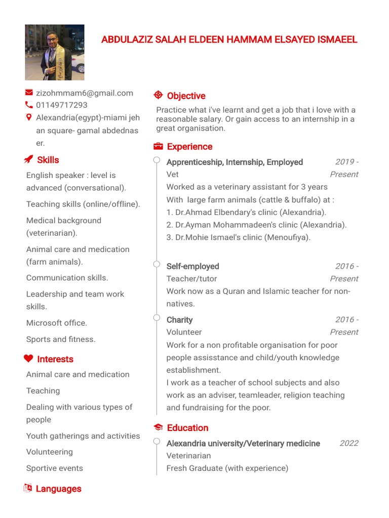 A Well Rounded Veterinarian Seeking an Internship to Further Develop