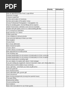 Wedding List - Template