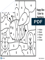 Easy Bee Color by Numbers