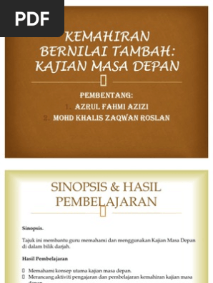 Muka Surat Buku Pengajaran Berasaskan Kajian Masadepan