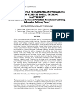 Analisis Dampak Pengembangan Pariwisata Terhadap Kondisi Sosial Ekonomi Masyarakat