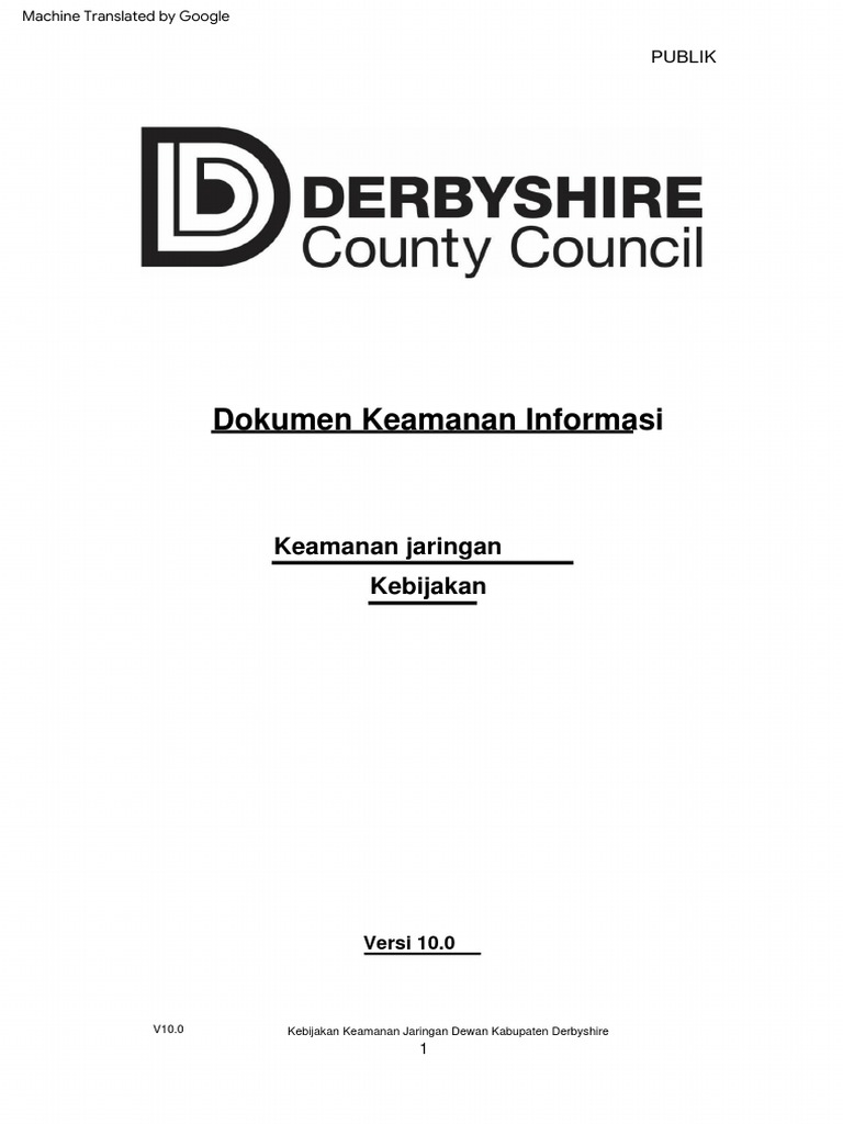 Kebijakan Keamanan Jaringan Derbyshire | PDF | Komputer