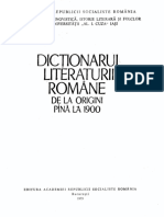 Dictionarul Literaturii Romane de La Origini Pana La 1900 1979