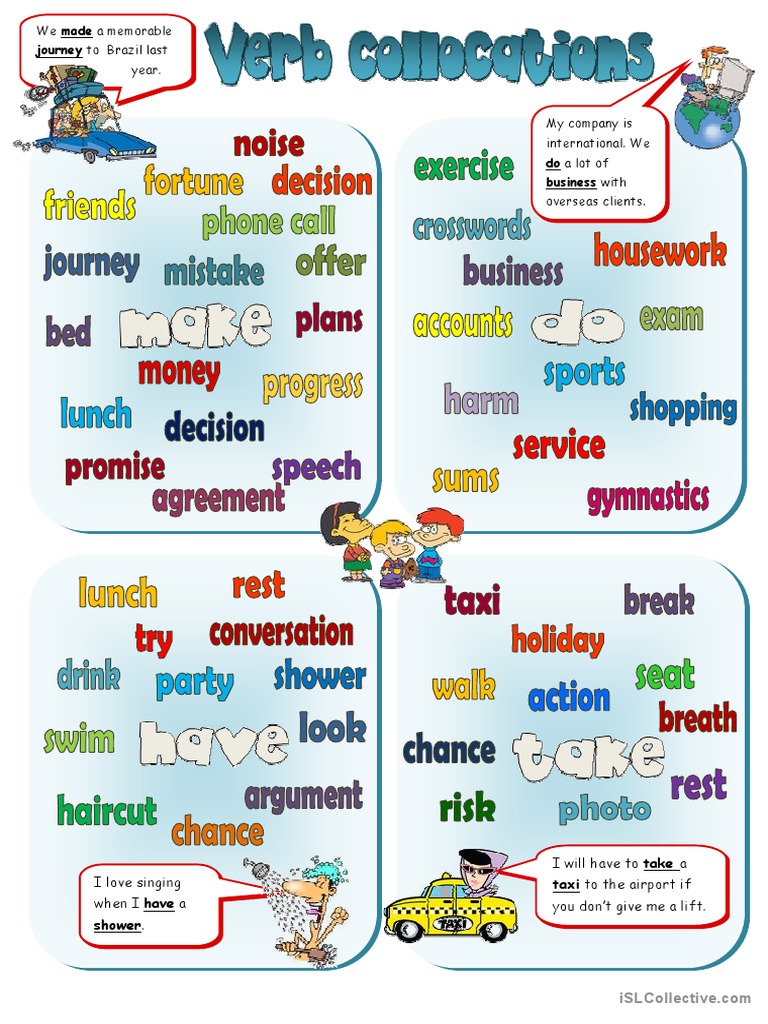 Collocations with Make, Do, Have, Take | PDF | Swimming | Underwater Diving