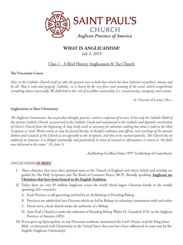 Anglicanism 1 | PDF | Catholic Church | Christian Church
