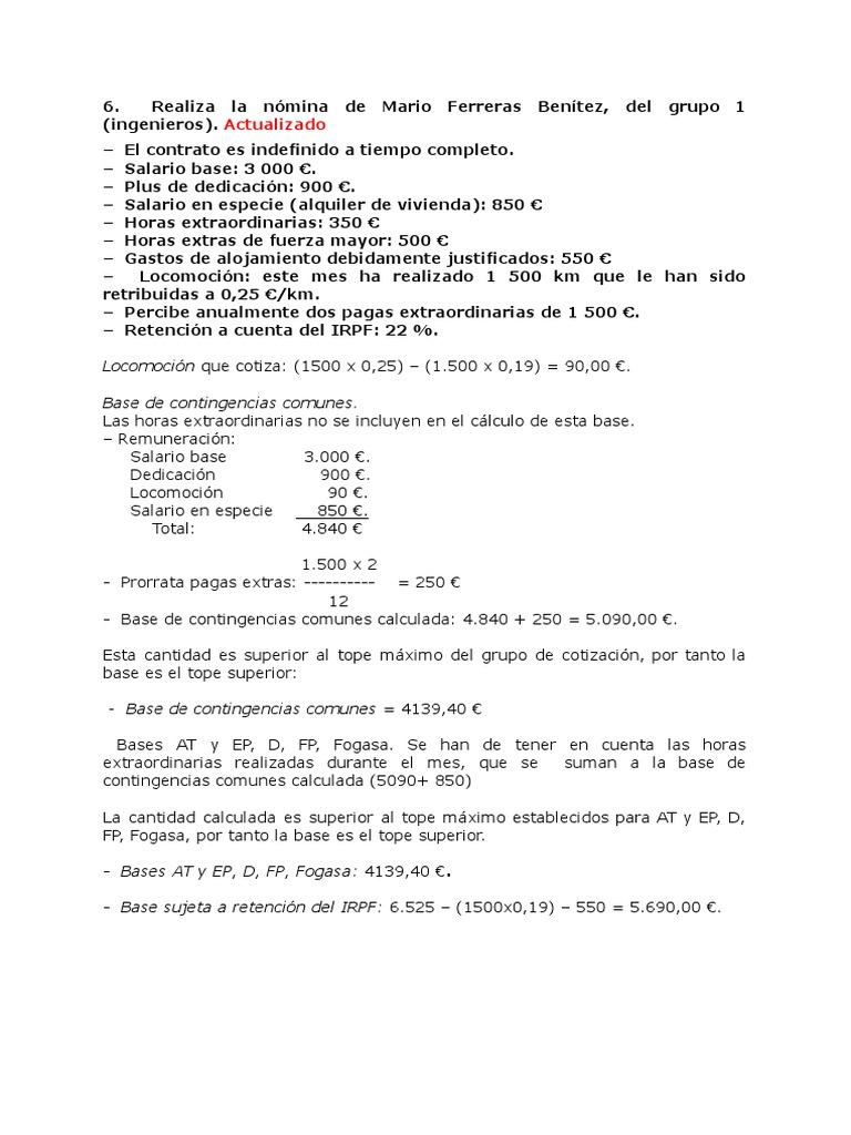 Nóminas Resueltas | PDF | Salario | Microeconomía