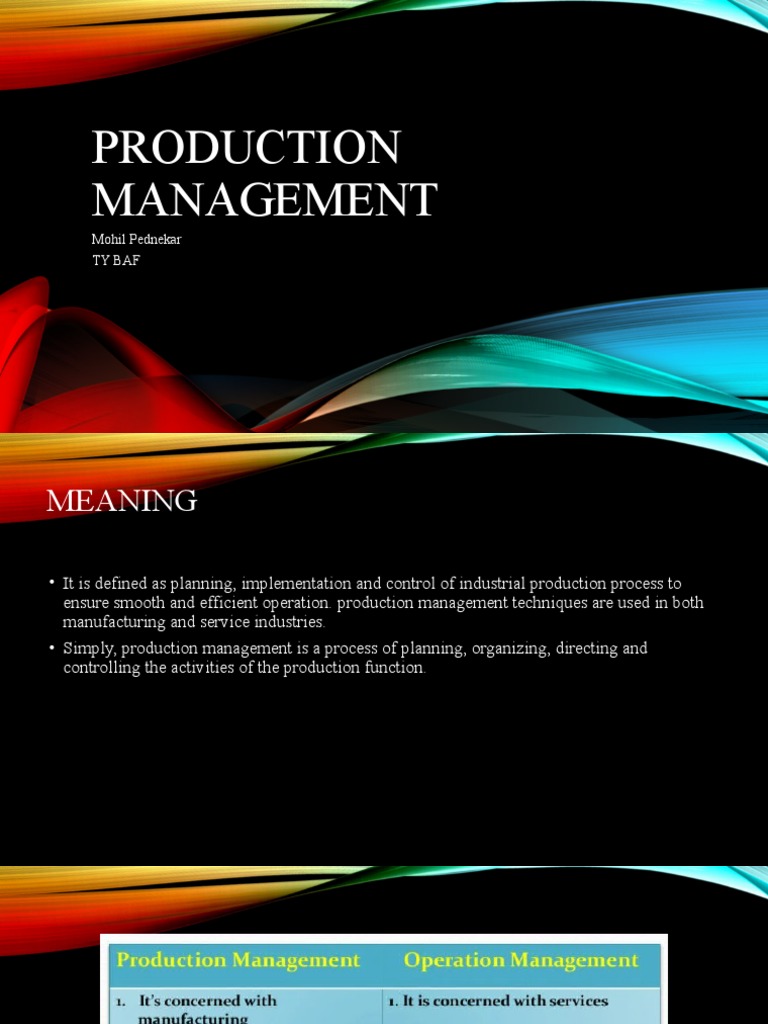 Production Management | PDF