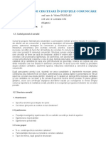 Prezentarea Cursului METODE DE CERCETARE ÎN ŞTIINŢELE COMUNICĂRII