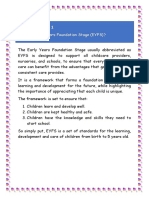 Early Years Foundation Stage - Module 1