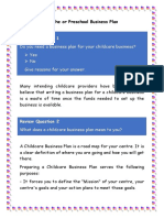 Preparing A Creche or Preschool Business Plan-Lecture Note