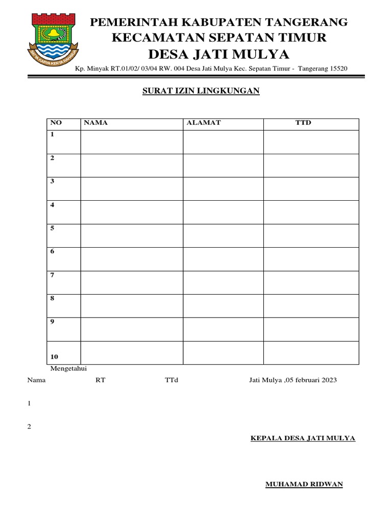 Surat Izin Lingkungan | PDF